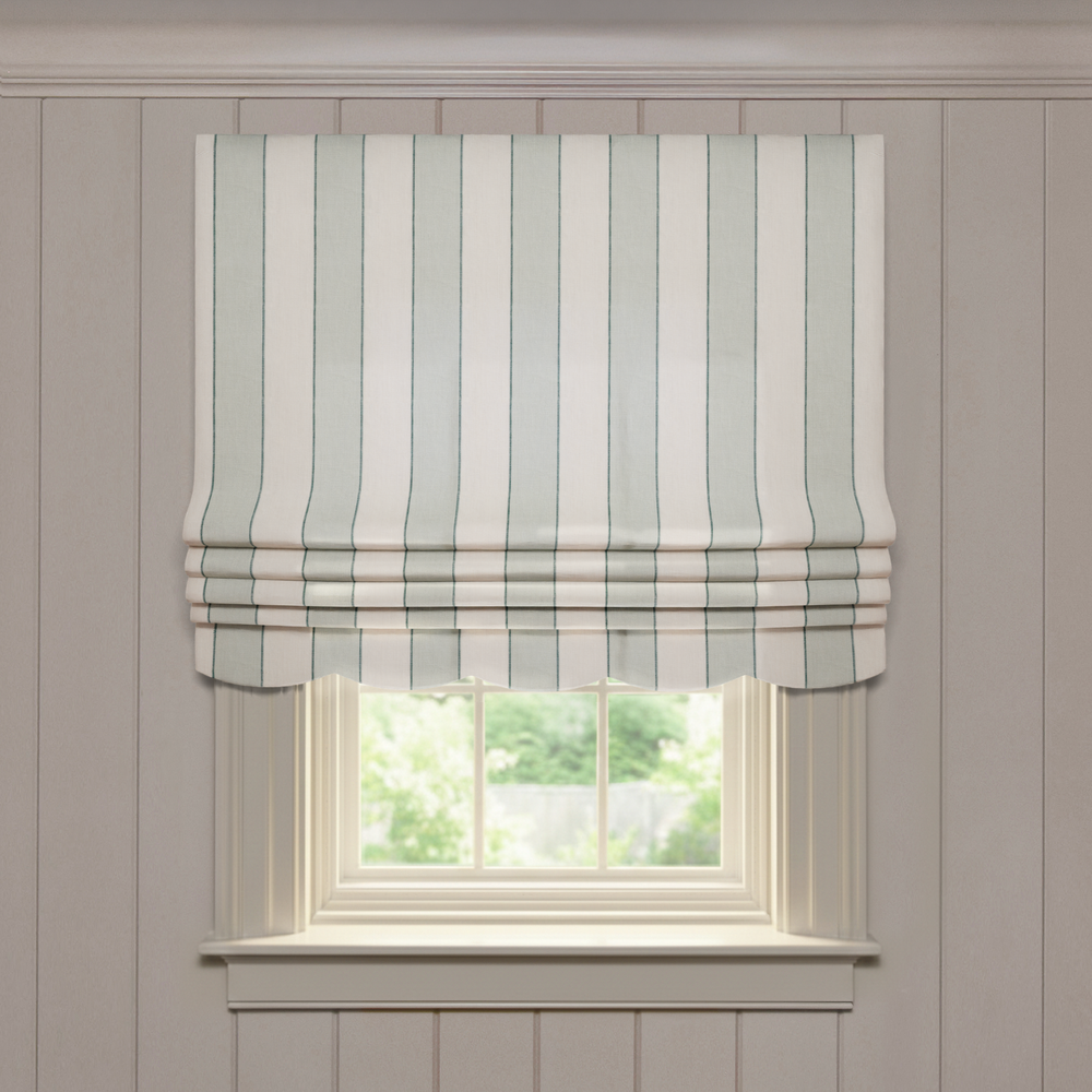  florence eucalyptus custom green striped roman shade: florence eucalyptus | pepper homeon white background