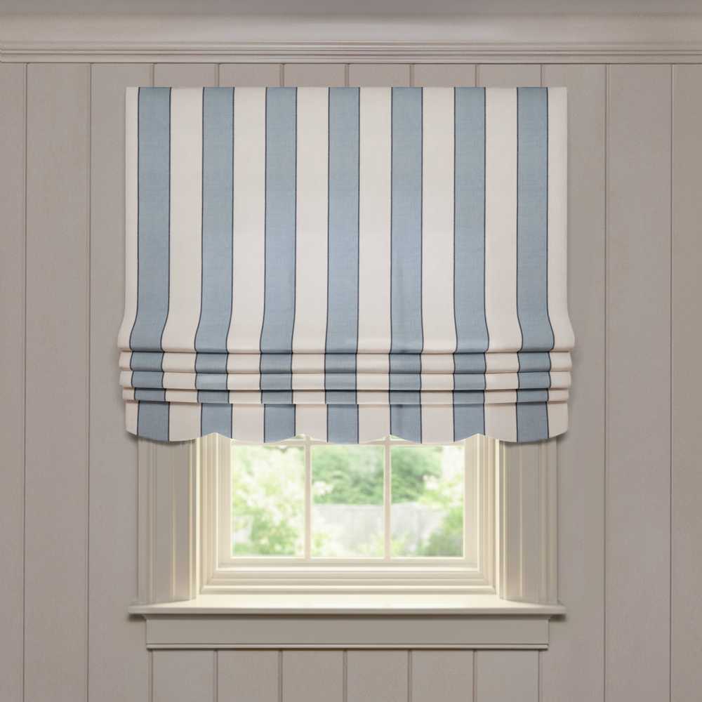  florence harbor custom blue striped roman shade: florence harbor | pepper homeon white background