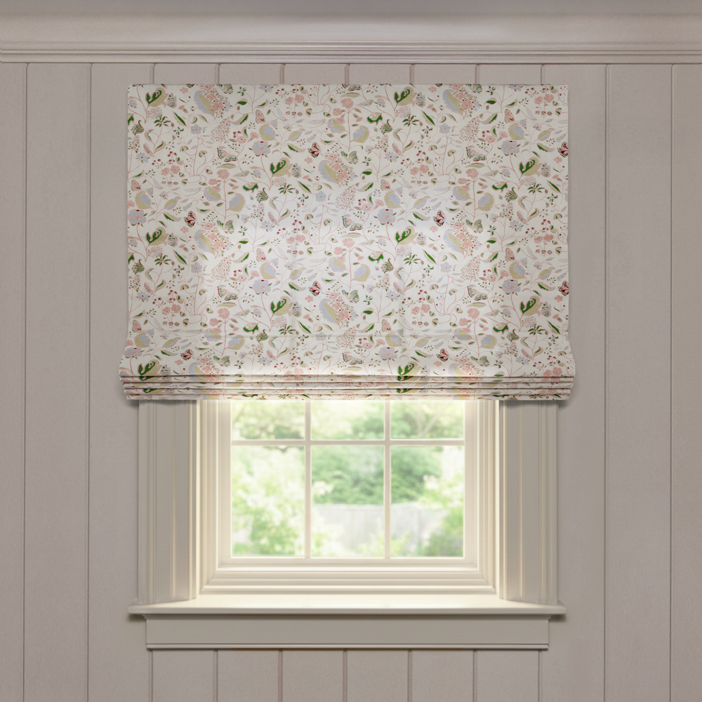  gemma rose custom pink and green roman shade: gemma rose | pepper homeon white background