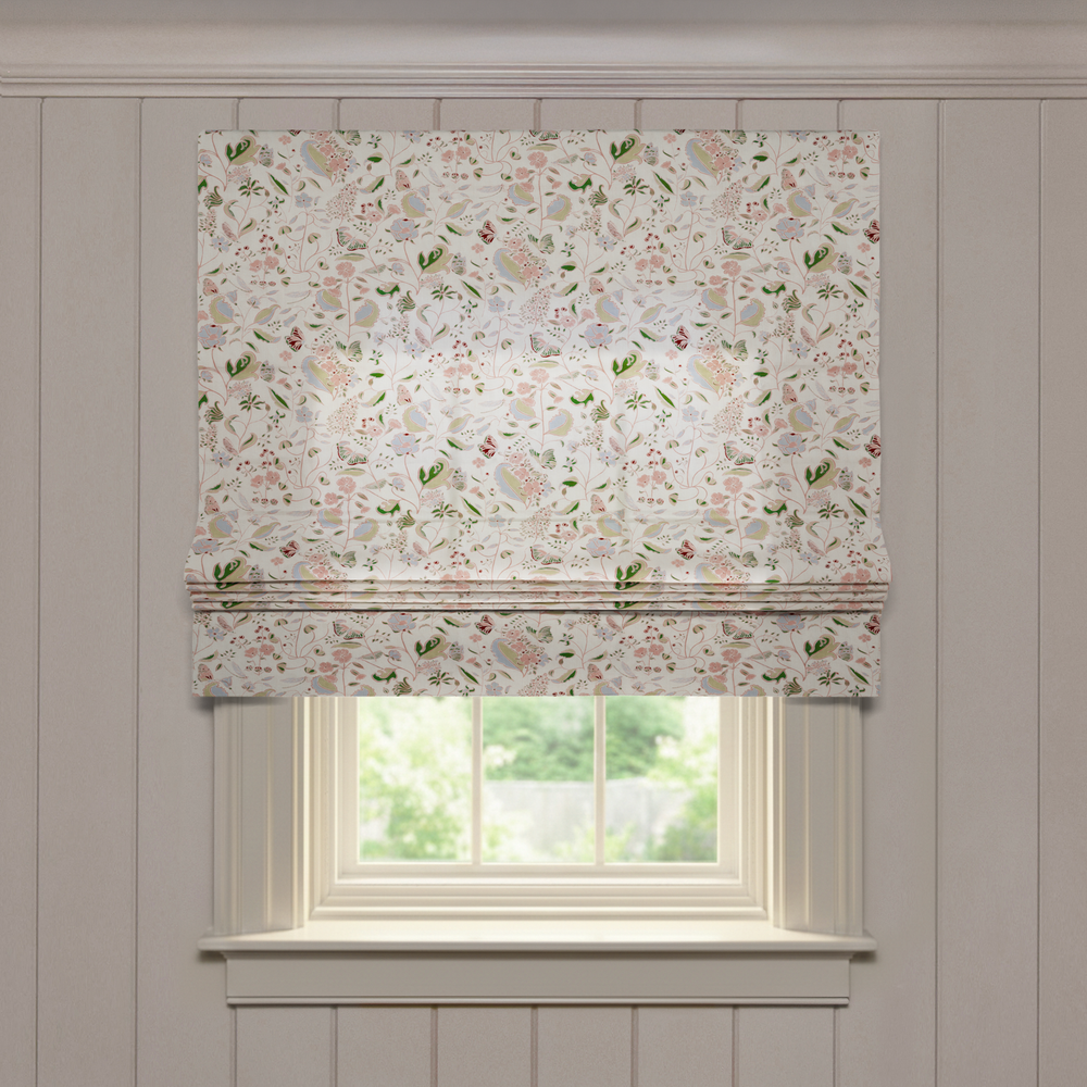  gemma rose custom pink and green roman shade: gemma rose | pepper homeon white background
