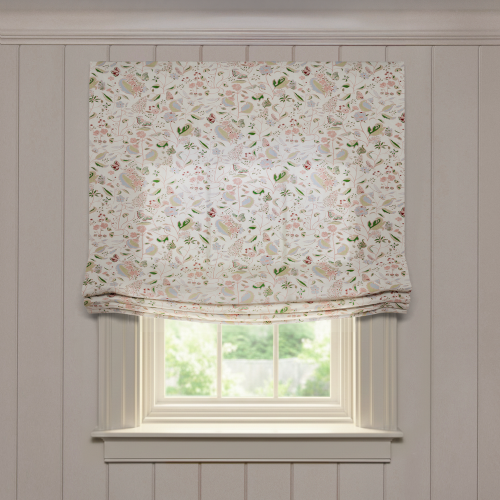  gemma rose custom pink and green roman shade: gemma rose | pepper homeon white background