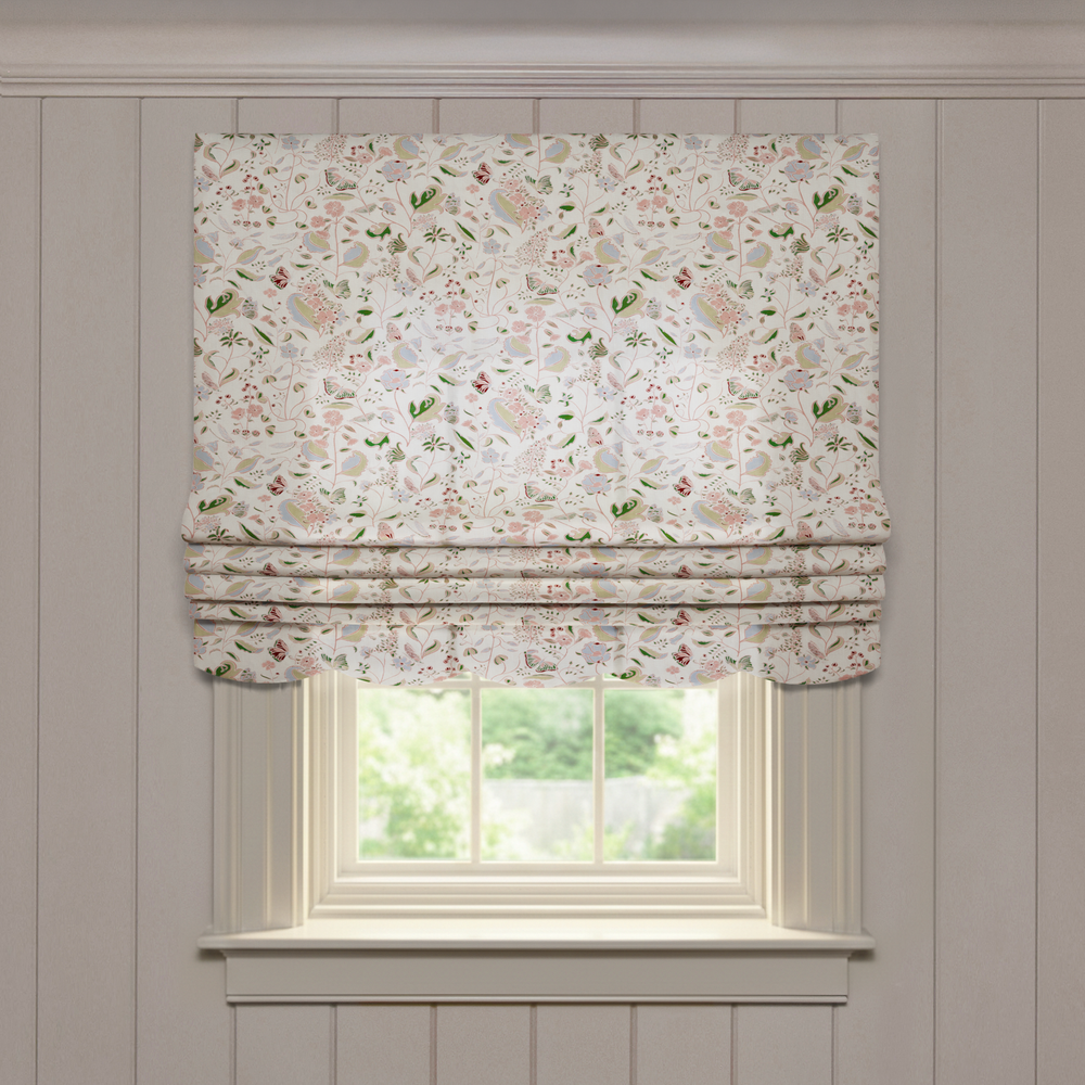  gemma rose custom pink and green roman shade: gemma rose | pepper homeon white background