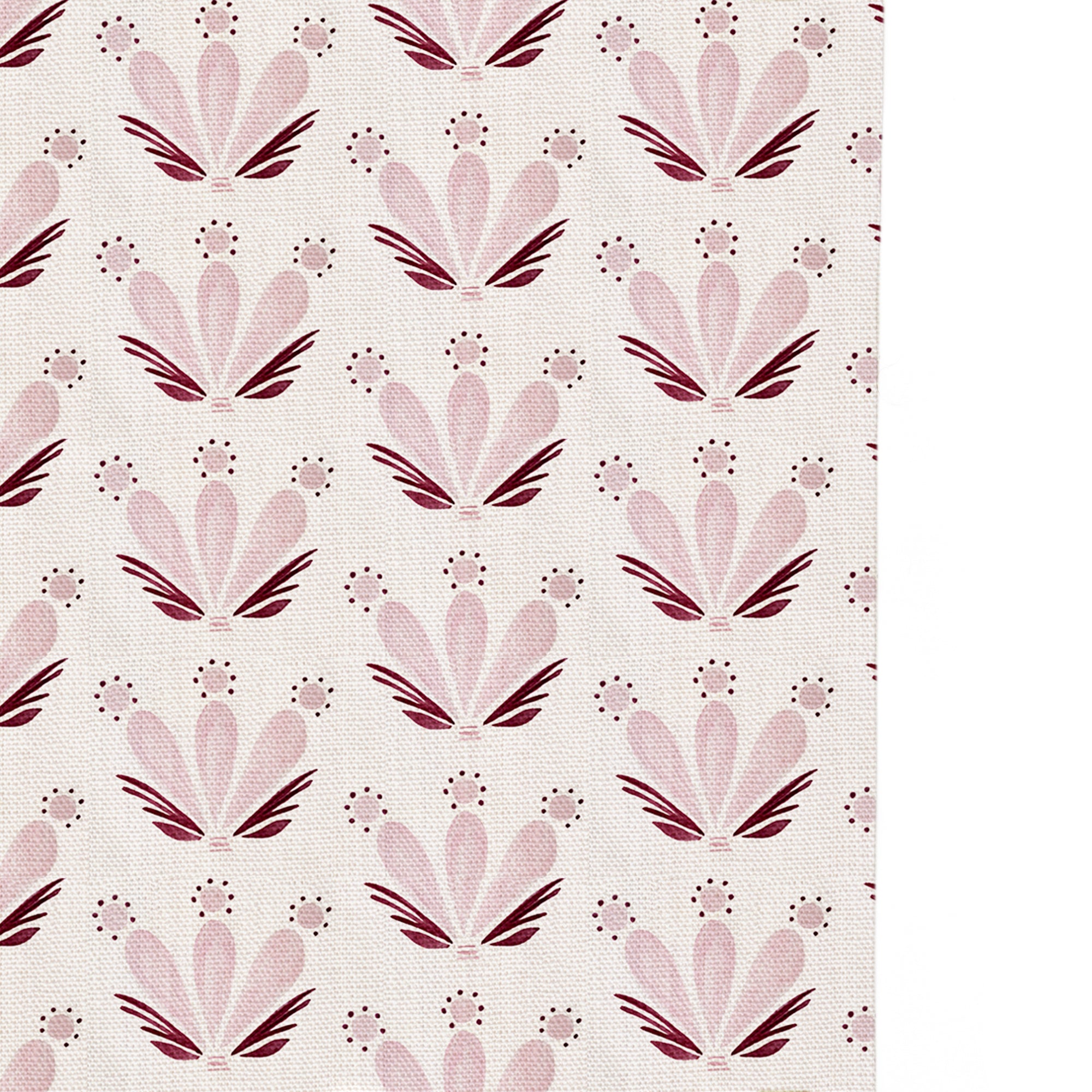 Serena Pink Custom Curtain Printed Linen - Thumbnail 4