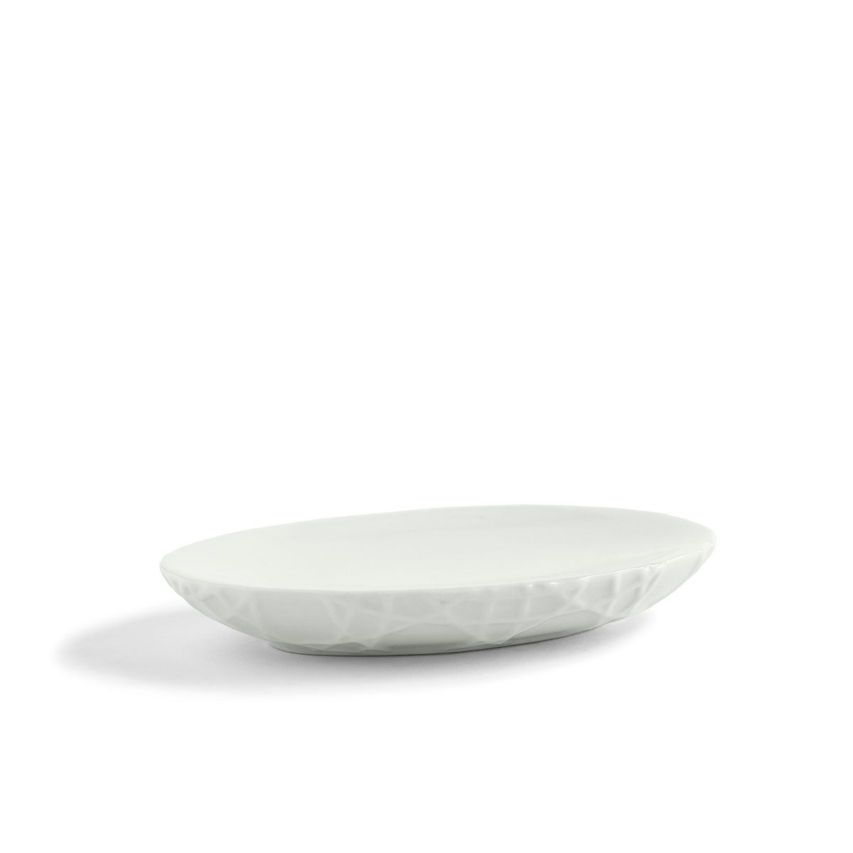 white porcelain rattan pattern soap dish