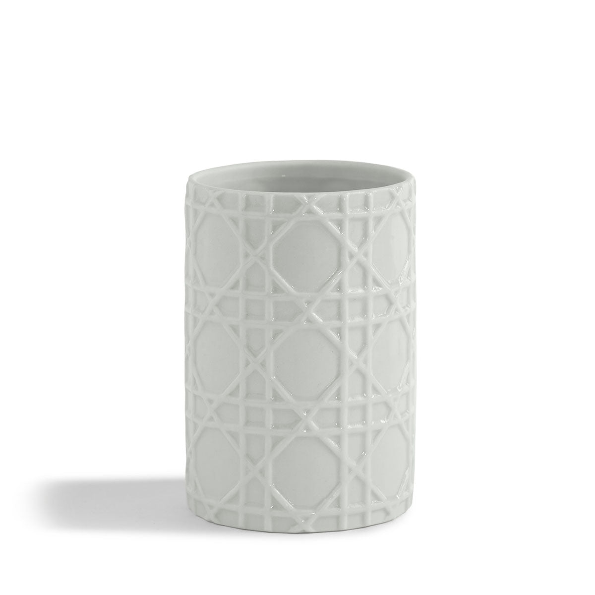 white porcelain rattan tumbler 