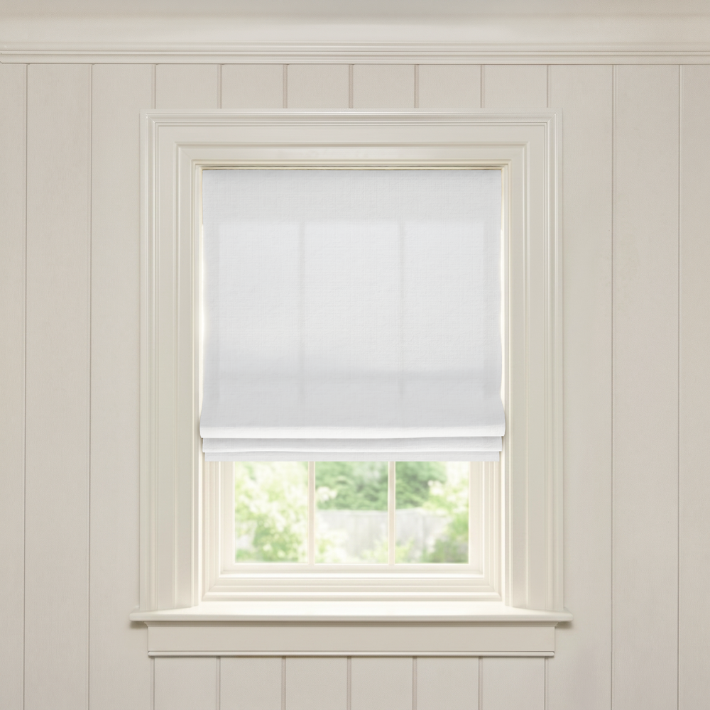  snow custom custom white roman shade: flour | pepper homeon white background