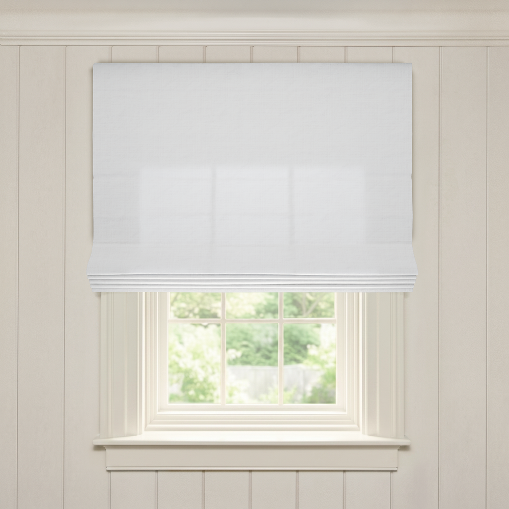  snow custom custom white roman shade: flour | pepper homeon white background