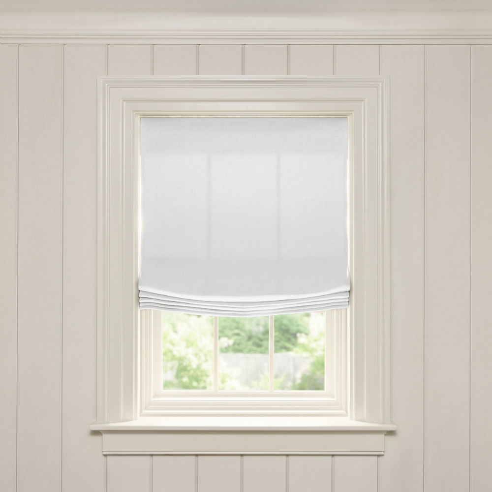  snow custom custom white roman shade: flour | pepper homeon white background