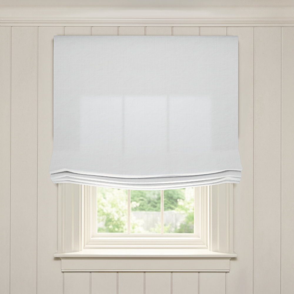  snow custom custom white roman shade: flour | pepper homeon white background