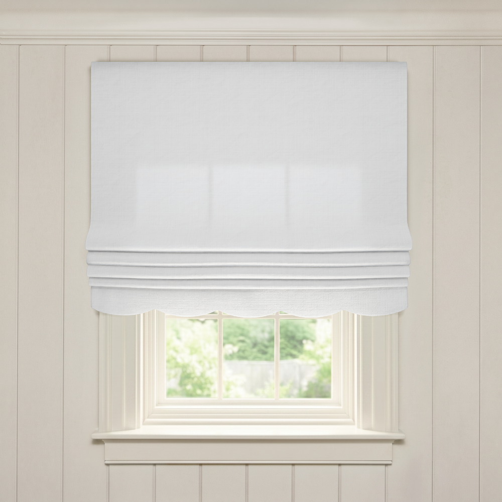  snow custom custom white roman shade: flour | pepper homeon white background