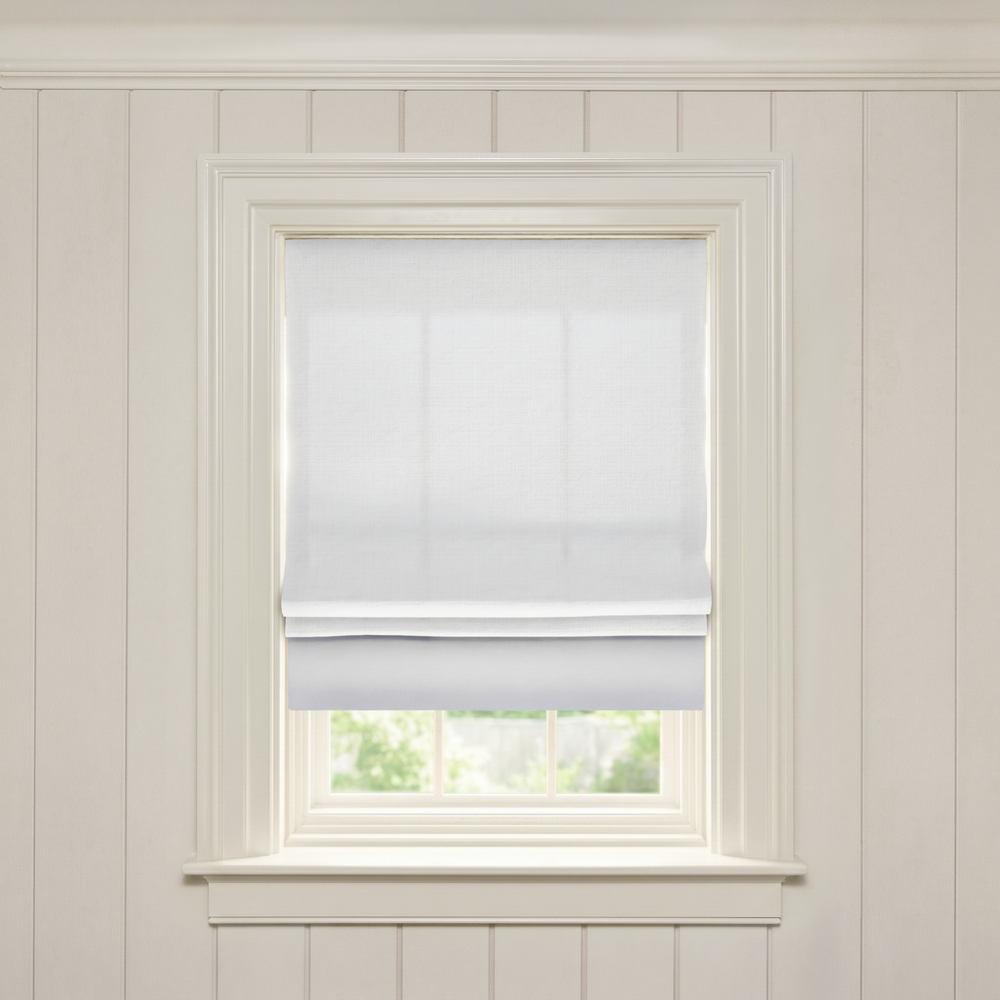  snow custom custom white roman shade: flour | pepper homeon white background