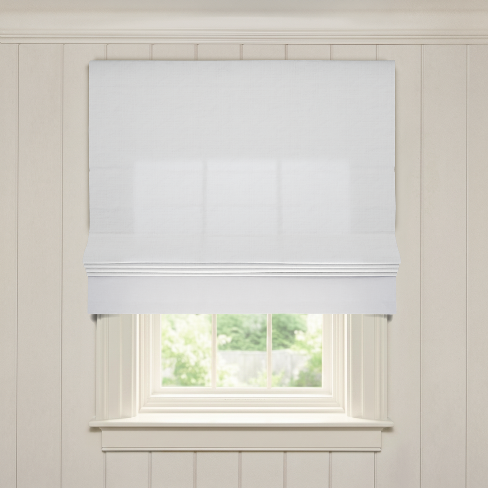  snow custom custom white roman shade: flour | pepper homeon white background