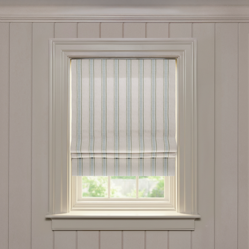  margot fern custom green embroidered roman shade: margot fern | pepper homeon white background