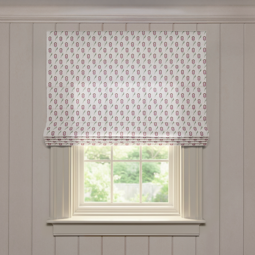 annabelle orchid custom pink floral roman shade: annabelle orchid | pepper homeon white background