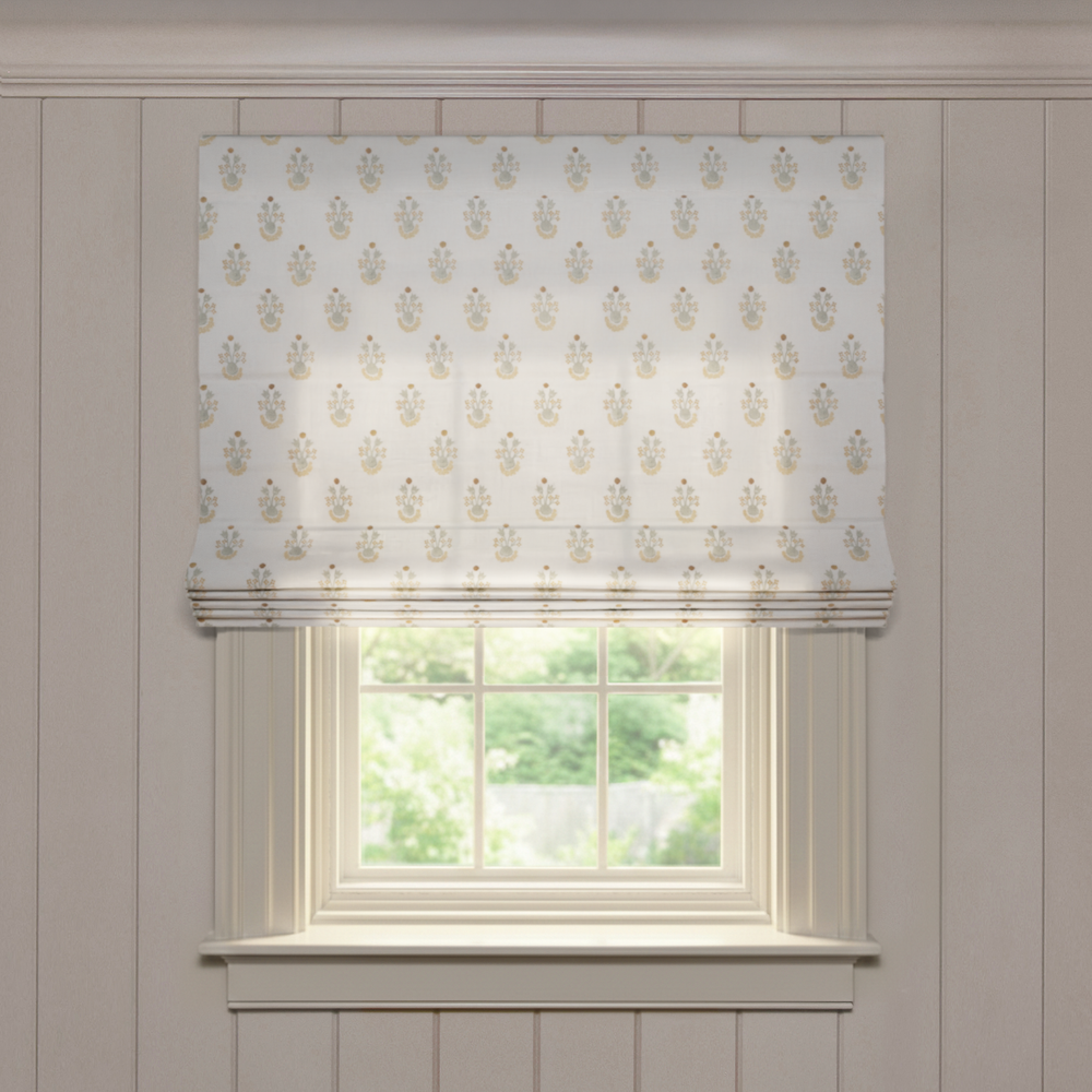  lucie chamomile custom flora and fauna roman shade: lucie chamomile | pepper homeon white background