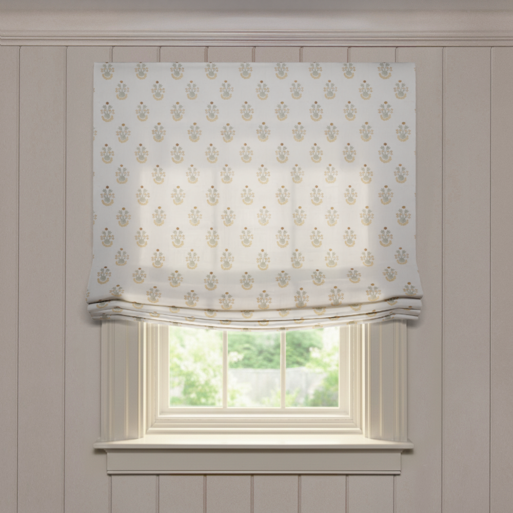  lucie chamomile custom flora and fauna roman shade: lucie chamomile | pepper homeon white background