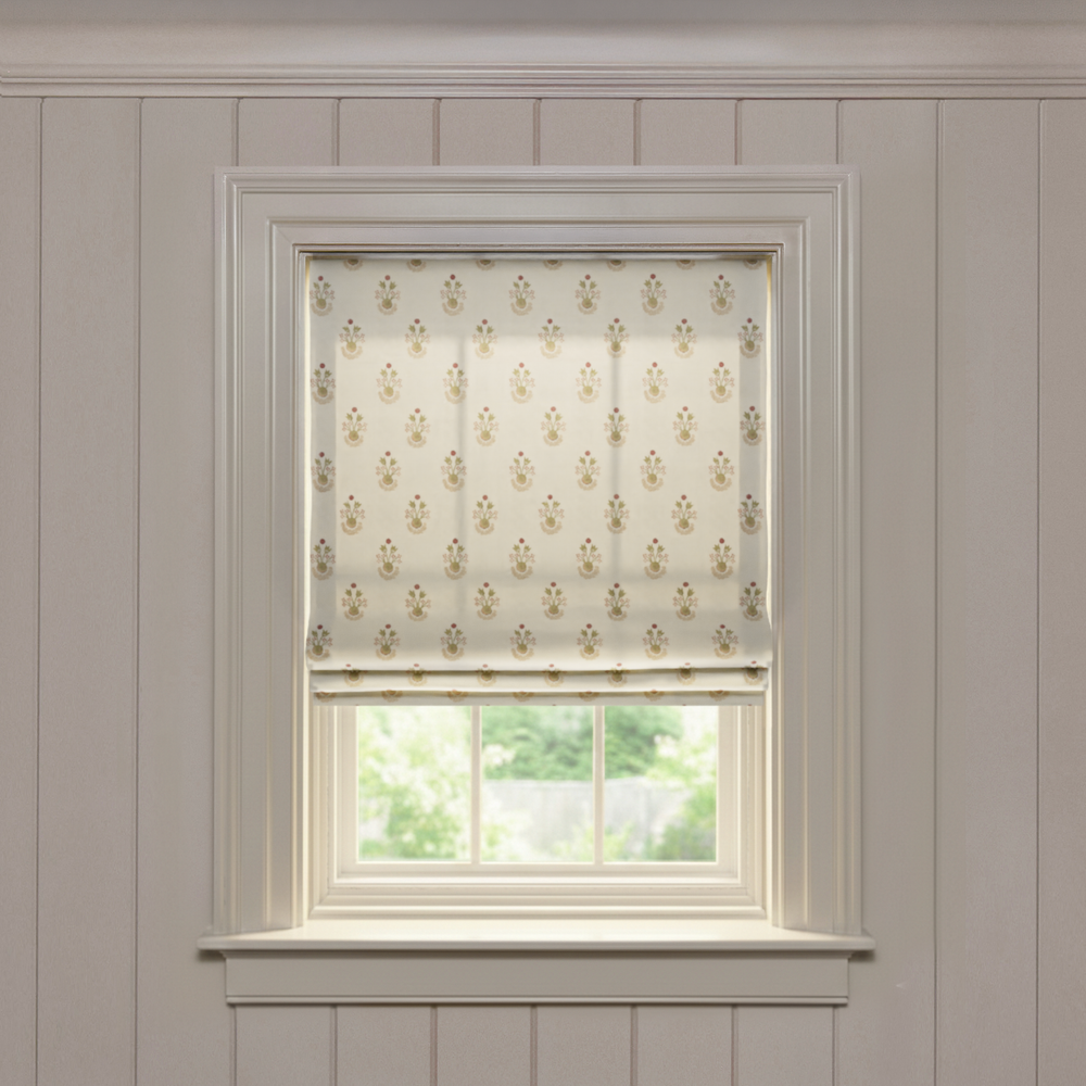  lucie clay custom flora and fauna roman shade: lucie clay | pepper homeon white background