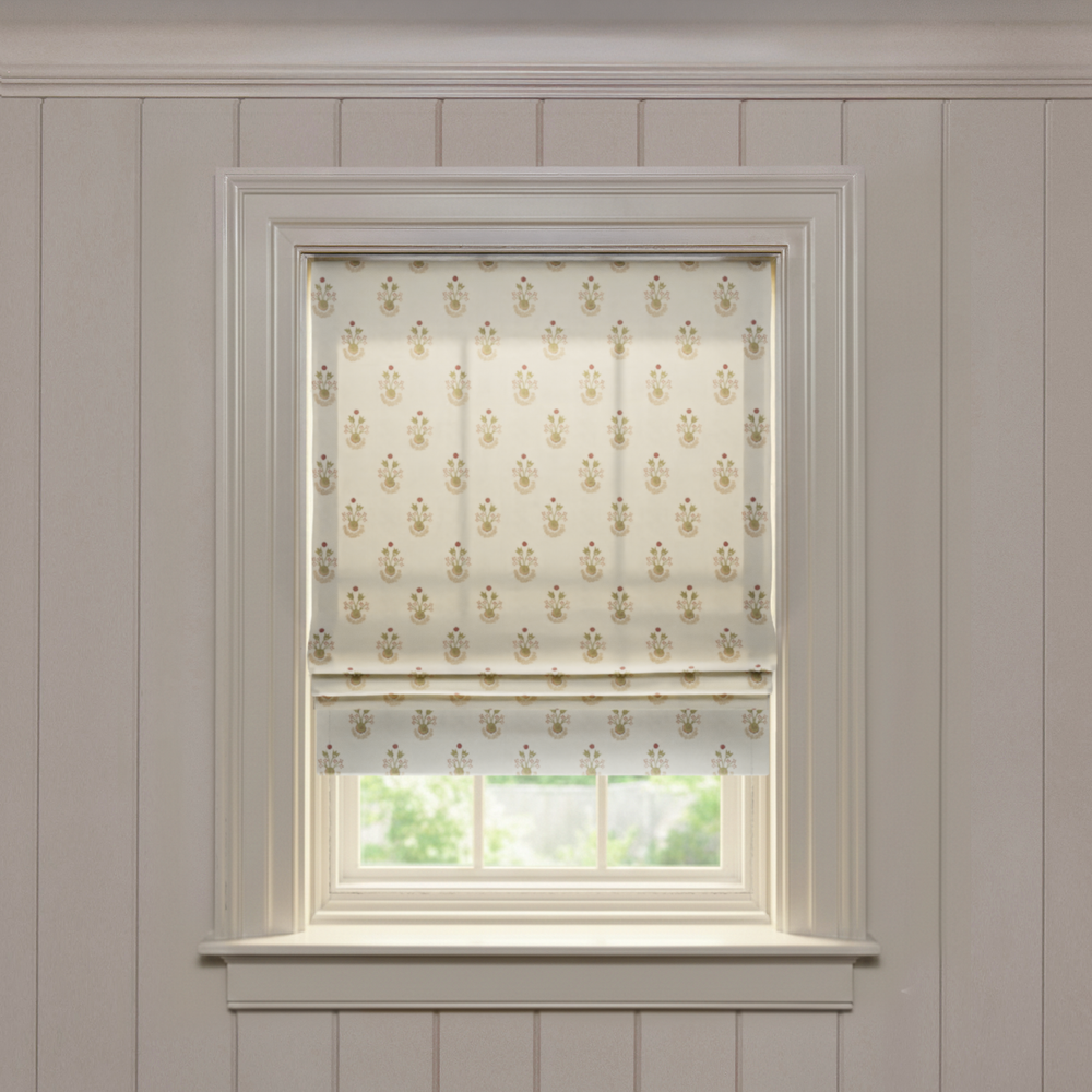  lucie clay custom flora and fauna roman shade: lucie clay | pepper homeon white background