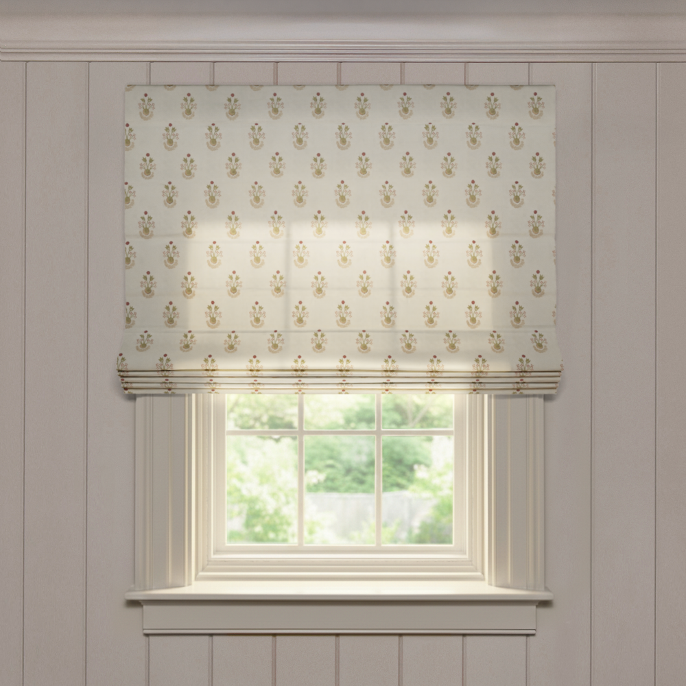  lucie clay custom flora and fauna roman shade: lucie clay | pepper homeon white background