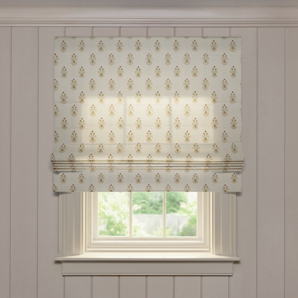  lucie clay custom flora and fauna roman shade: lucie clay | pepper homeon white background
