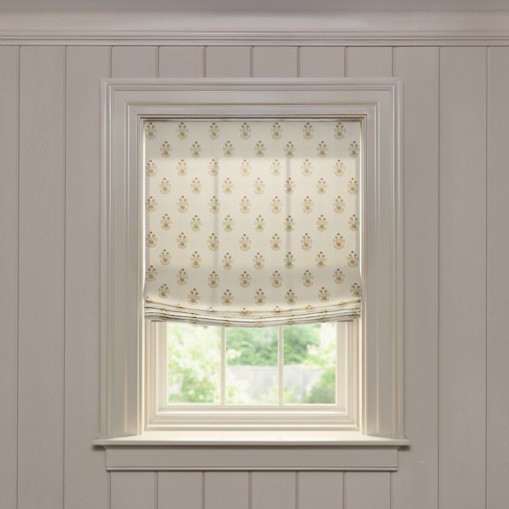  lucie clay custom flora and fauna roman shade: lucie clay | pepper homeon white background