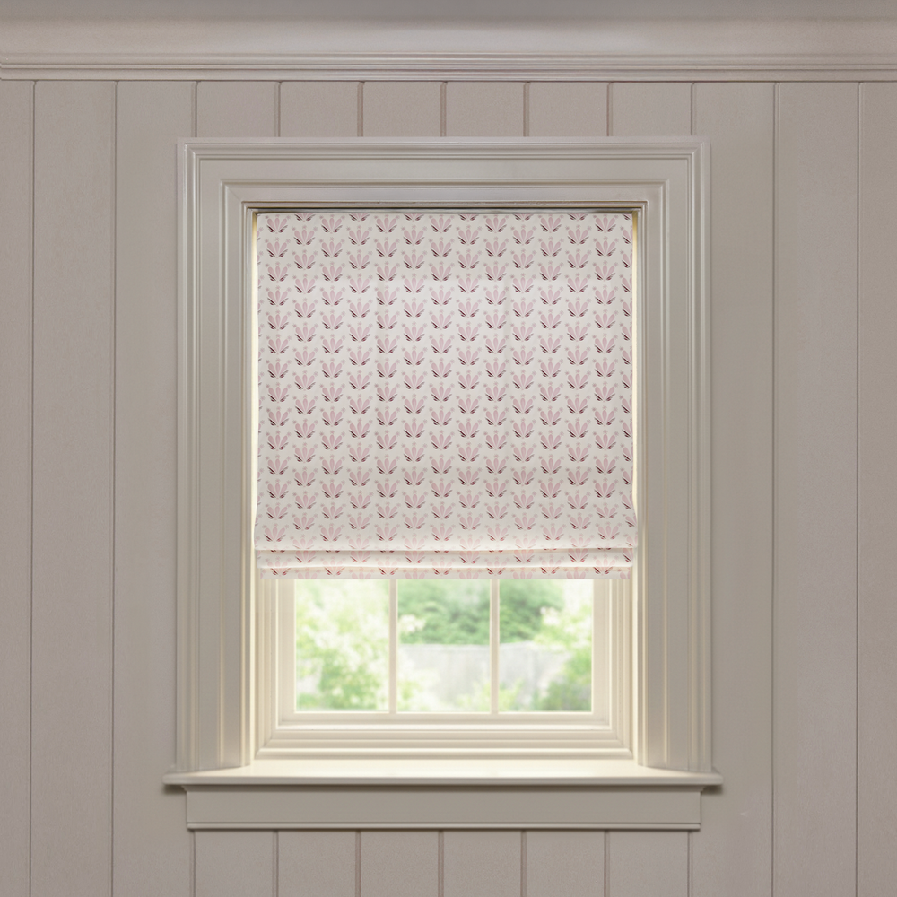  serena pink custom patterned roman shade: serena pink | pepper homeon white background