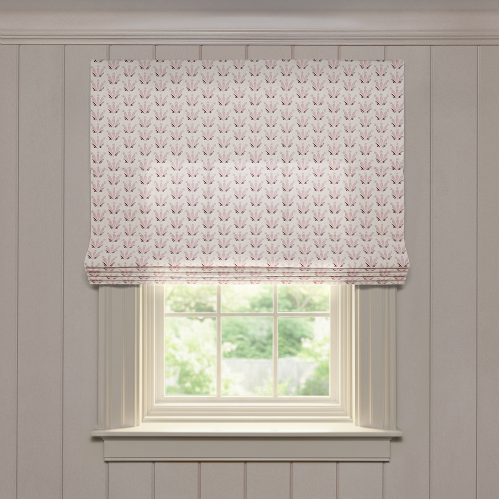  serena pink custom patterned roman shade: serena pink | pepper homeon white background