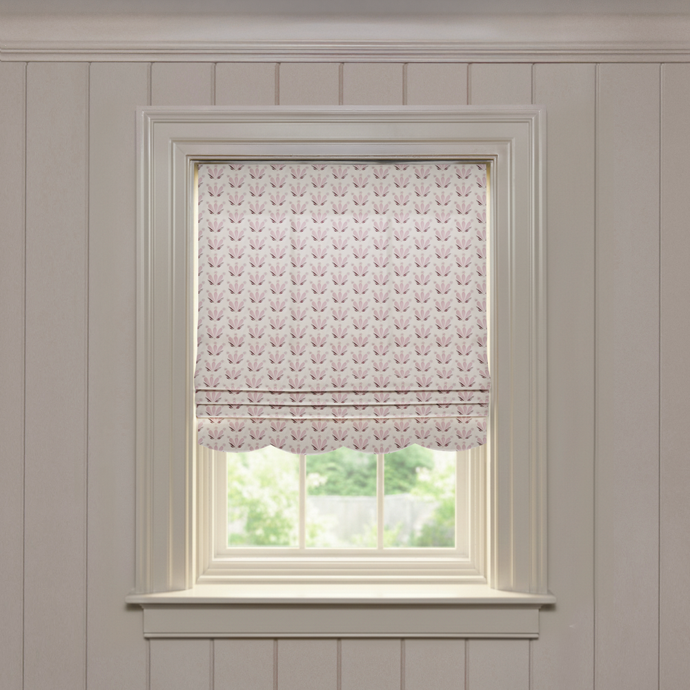 serena pink custom patterned roman shade: serena pink | pepper homeon white background