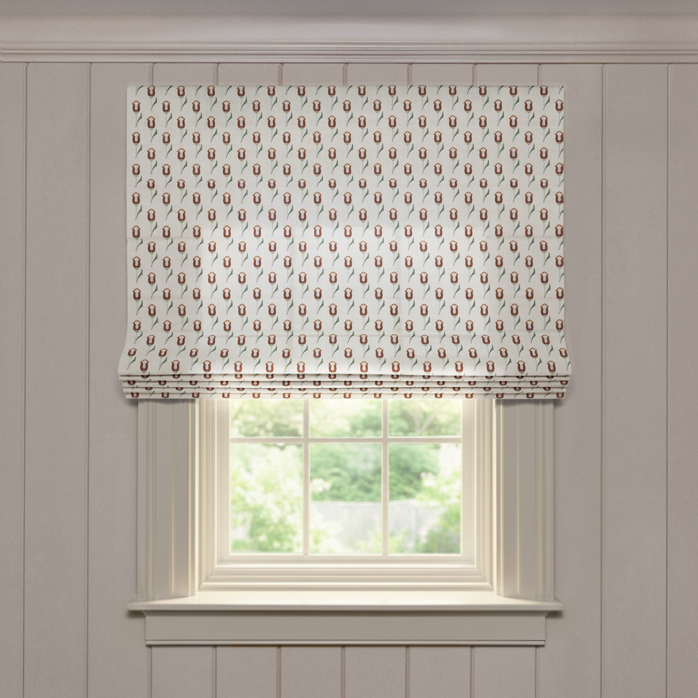  annabelle maroon custom roman shade with tulip motif: annabelle maroon | pepper homeon white background
