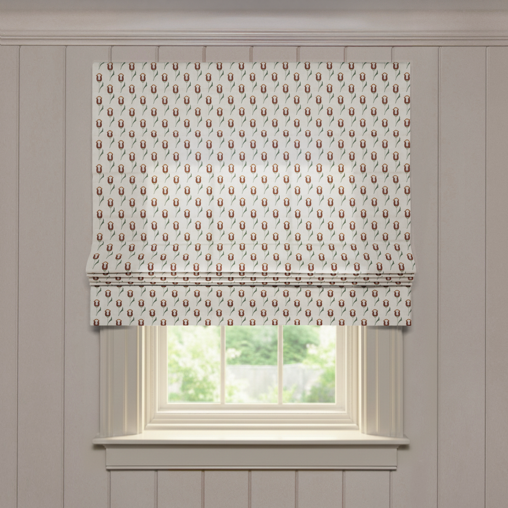  annabelle maroon custom roman shade with tulip motif: annabelle maroon | pepper homeon white background
