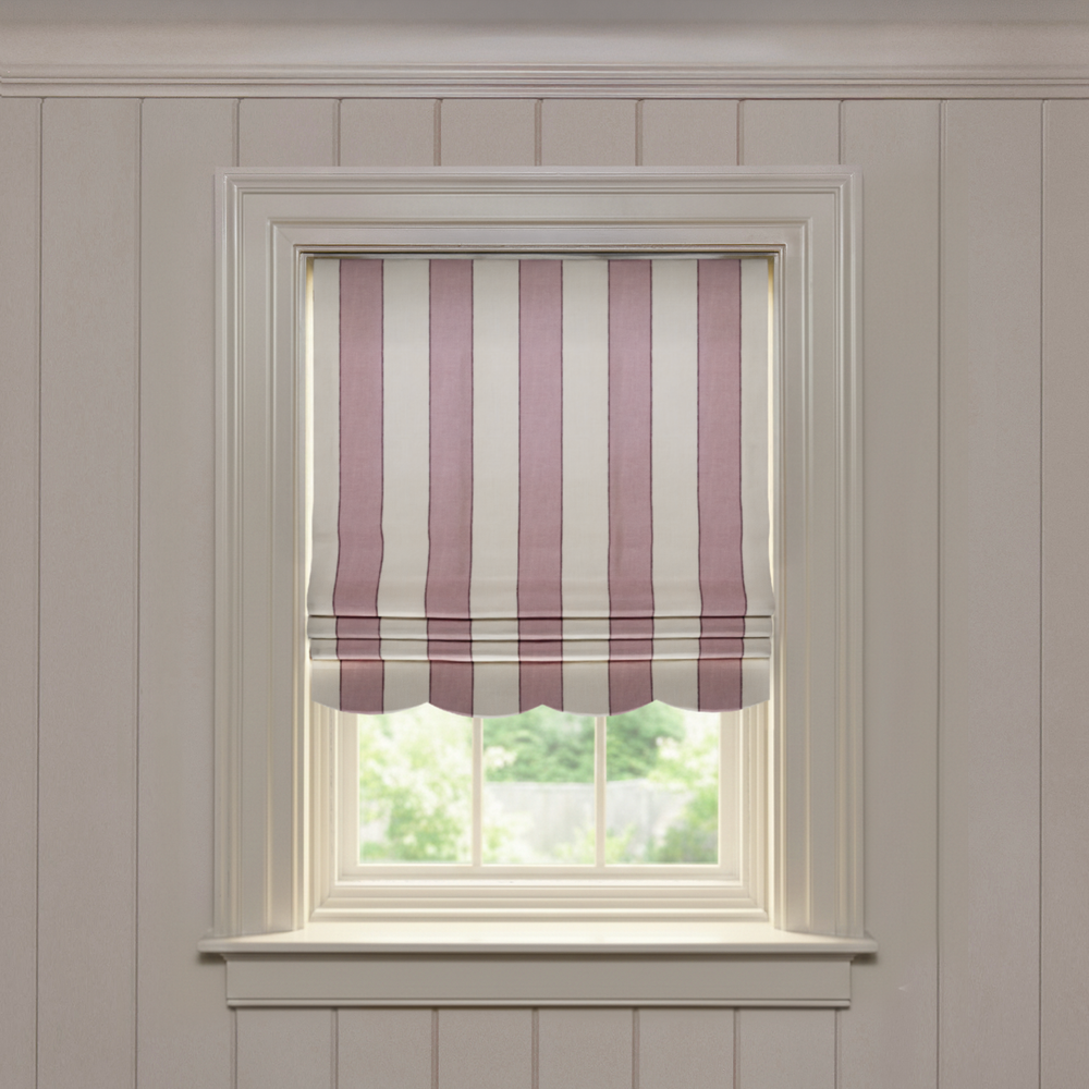  florence rosewood custom rose striped roman shade: florence rosewood | pepper homeon white background
