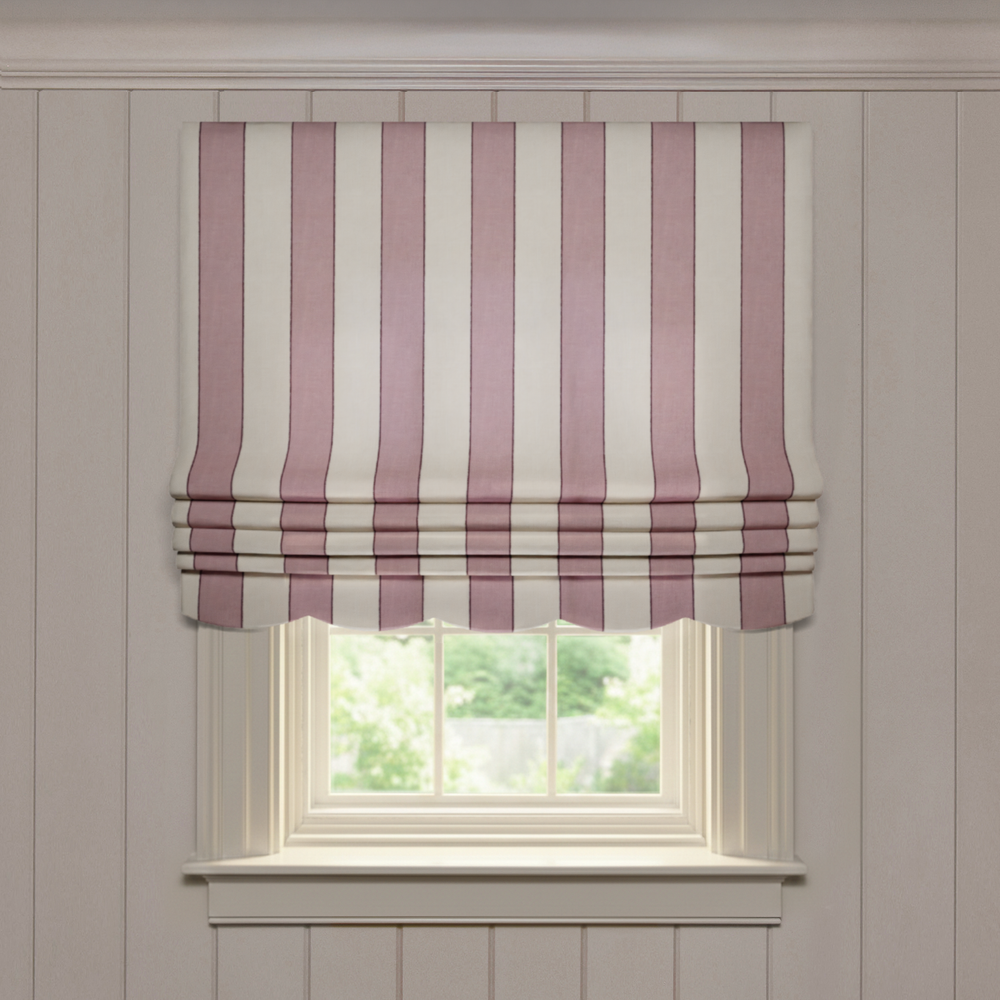  florence rosewood custom rose striped roman shade: florence rosewood | pepper homeon white background