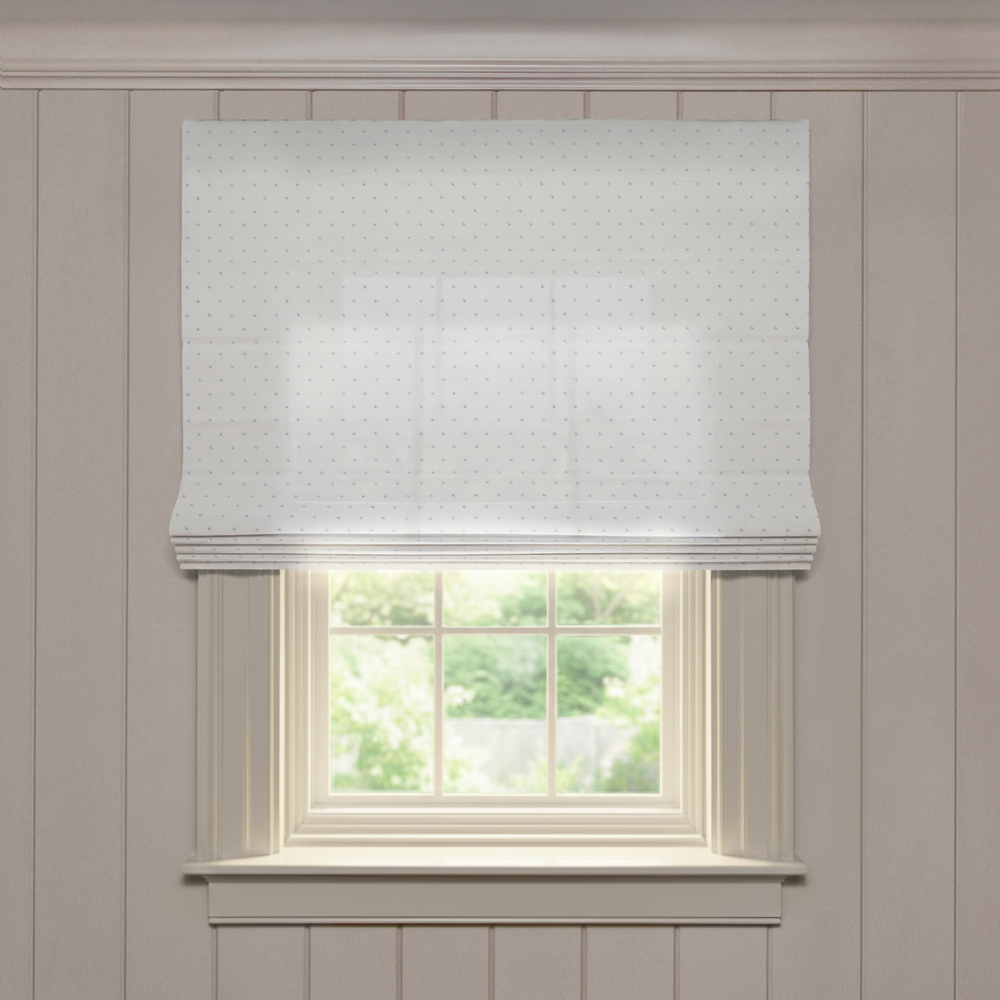  eloise sky custom swiss dot roman shade: eloise sky | pepper homeon white background