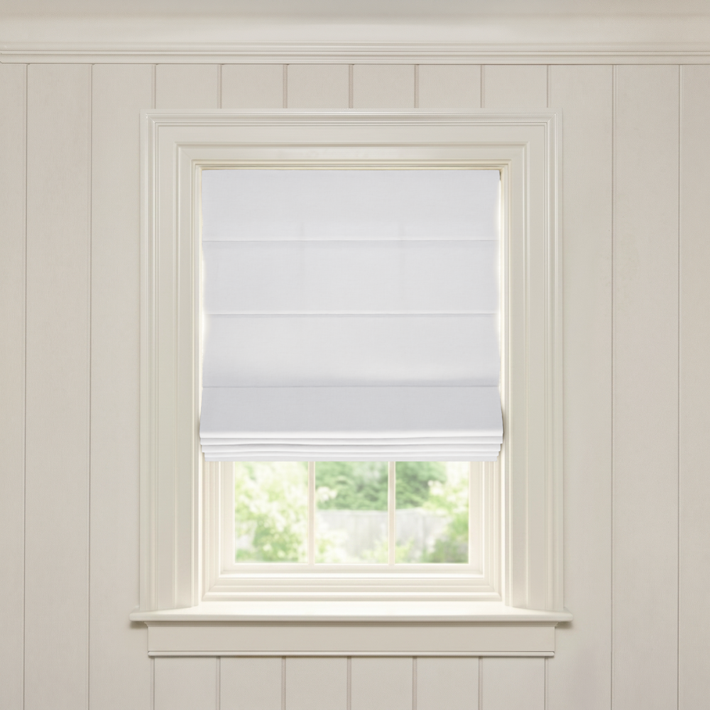  snow custom custom white roman shade: flour | pepper homeon white background