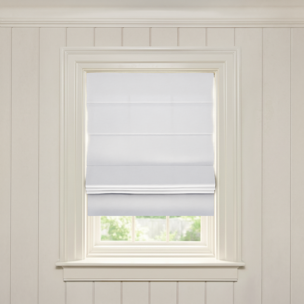  snow custom custom white roman shade: flour | pepper homeon white background