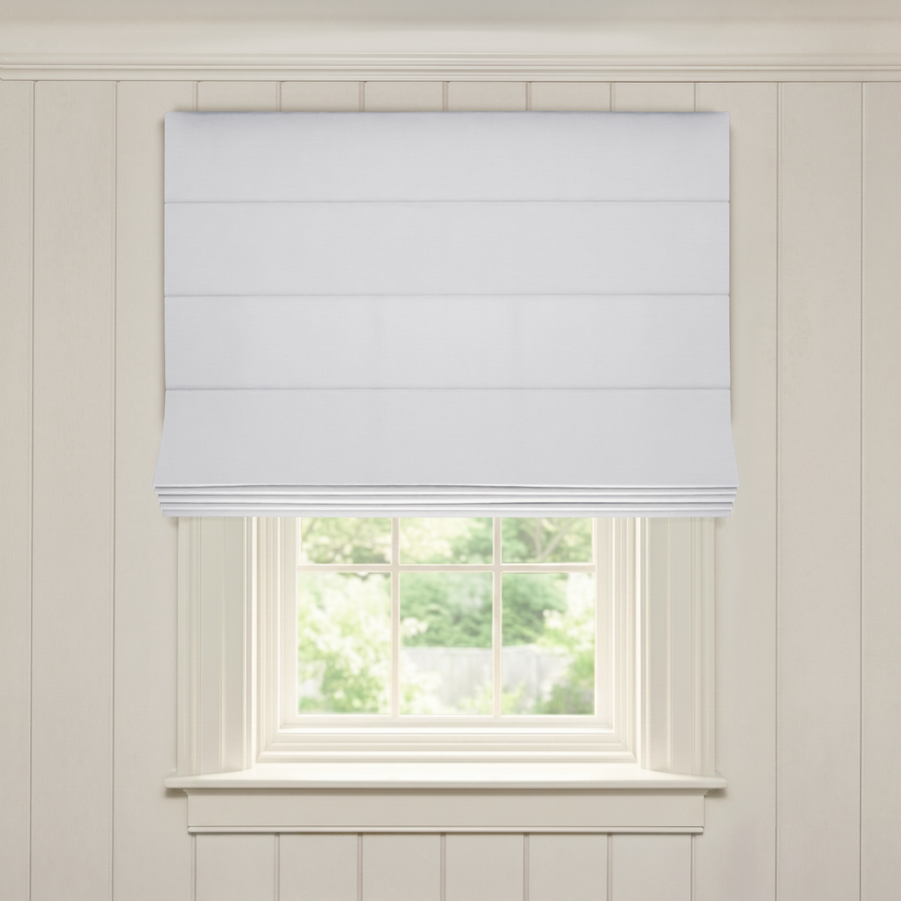  snow custom custom white roman shade: flour | pepper homeon white background