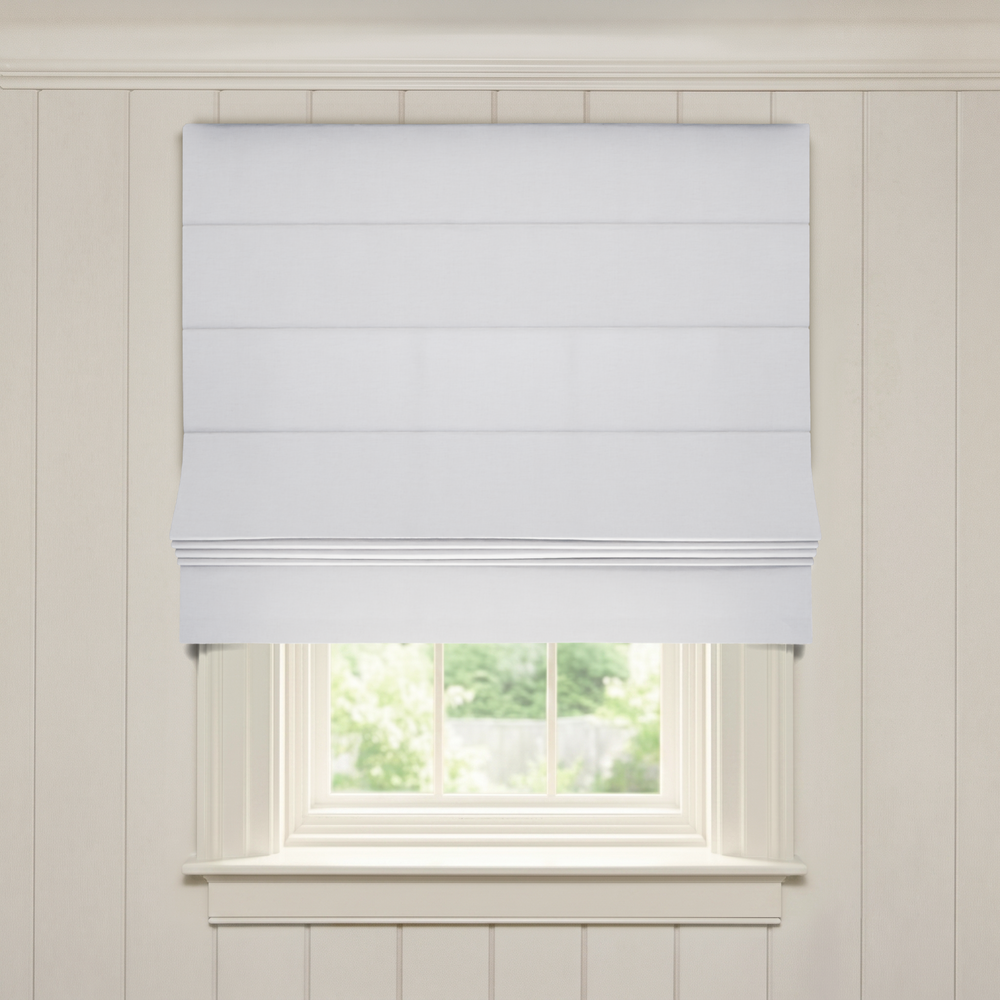  snow custom custom white roman shade: flour | pepper homeon white background