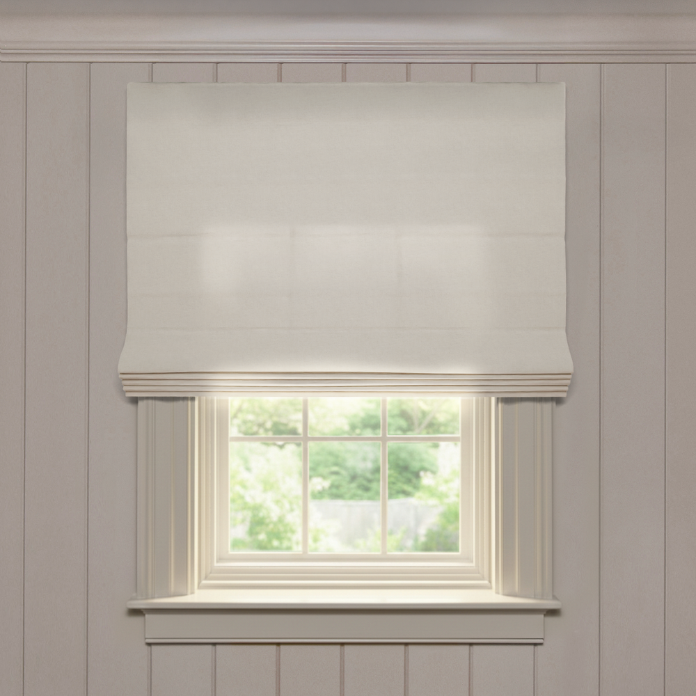  oat custom neutral linen roman shade: oat | pepper homeon white background