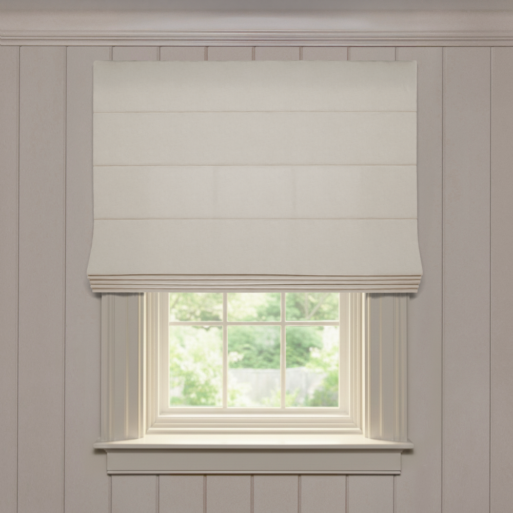  oat custom neutral linen roman shade: oat | pepper homeon white background