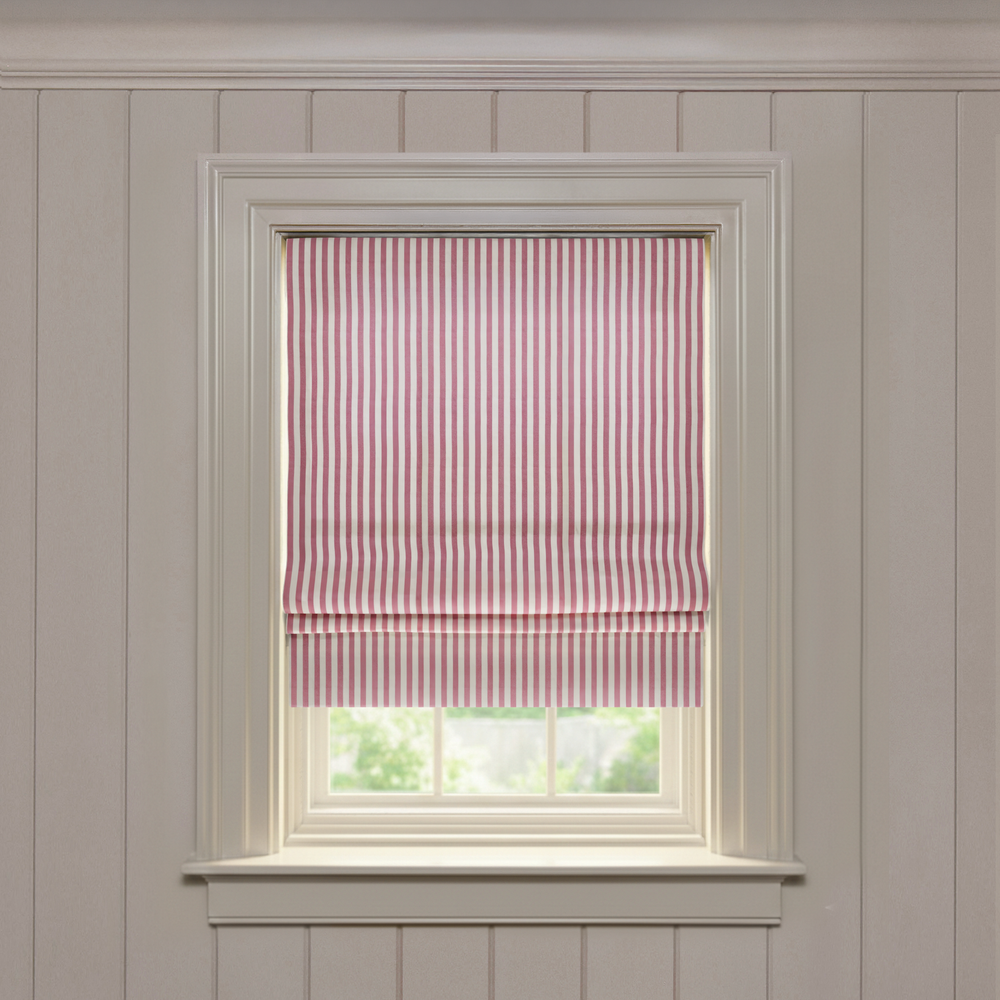  louisa cranberry custom red striped roman shade: louisa cranberry | pepper homeon white background
