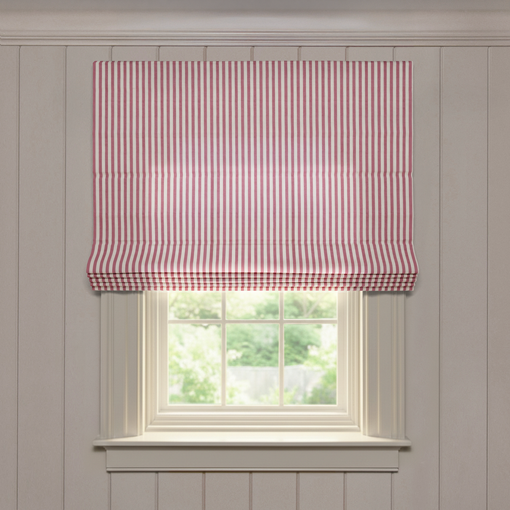  louisa cranberry custom red striped roman shade: louisa cranberry | pepper homeon white background