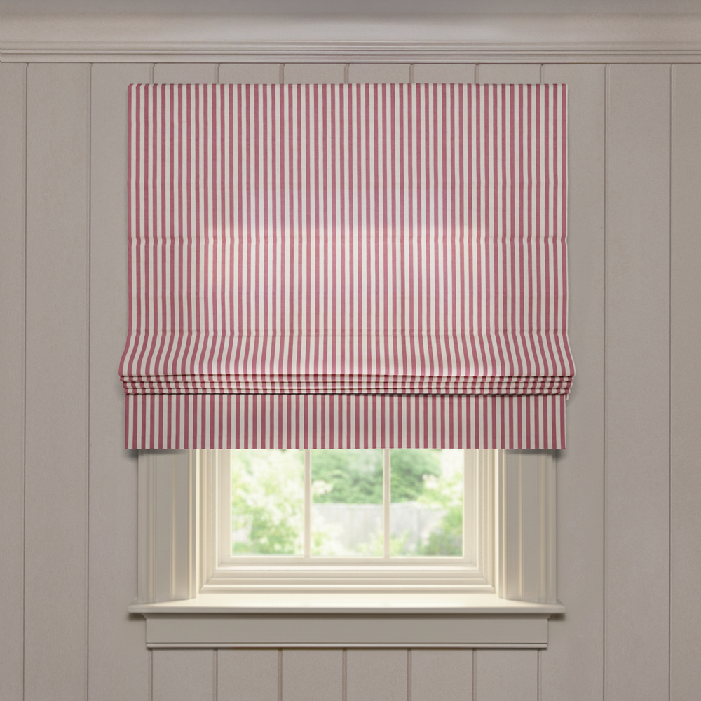  louisa cranberry custom red striped roman shade: louisa cranberry | pepper homeon white background