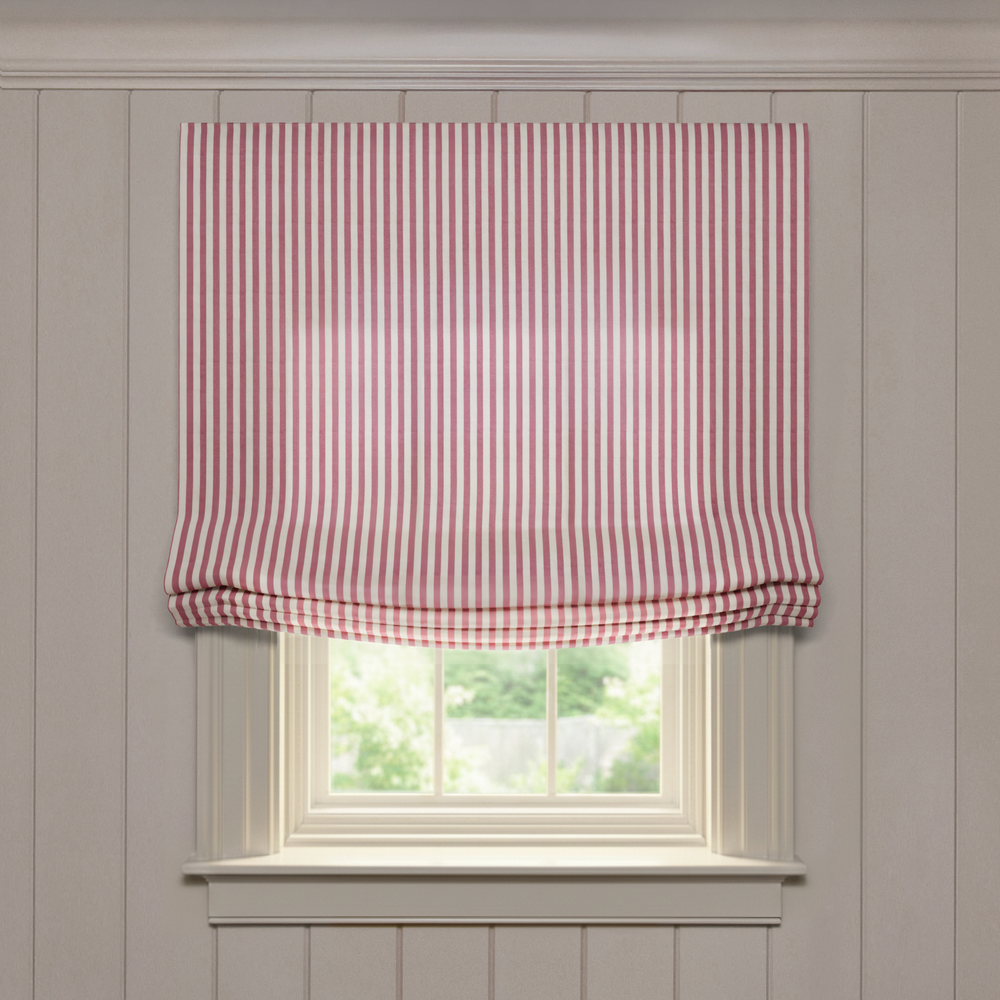  louisa cranberry custom red striped roman shade: louisa cranberry | pepper homeon white background