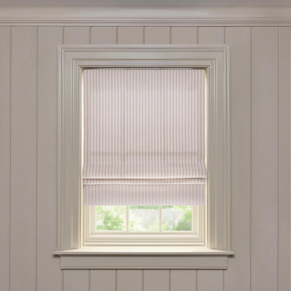  louisa petal custom pink striped roman shade: louisa petal | pepper homeon white background