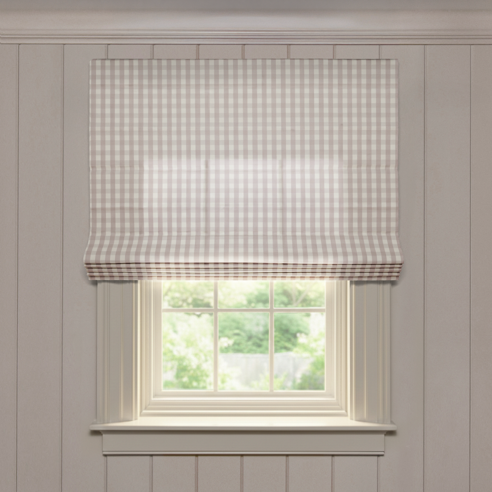  millie orchid custom pink gingham roman shade: millie orchid | pepper homeon white background