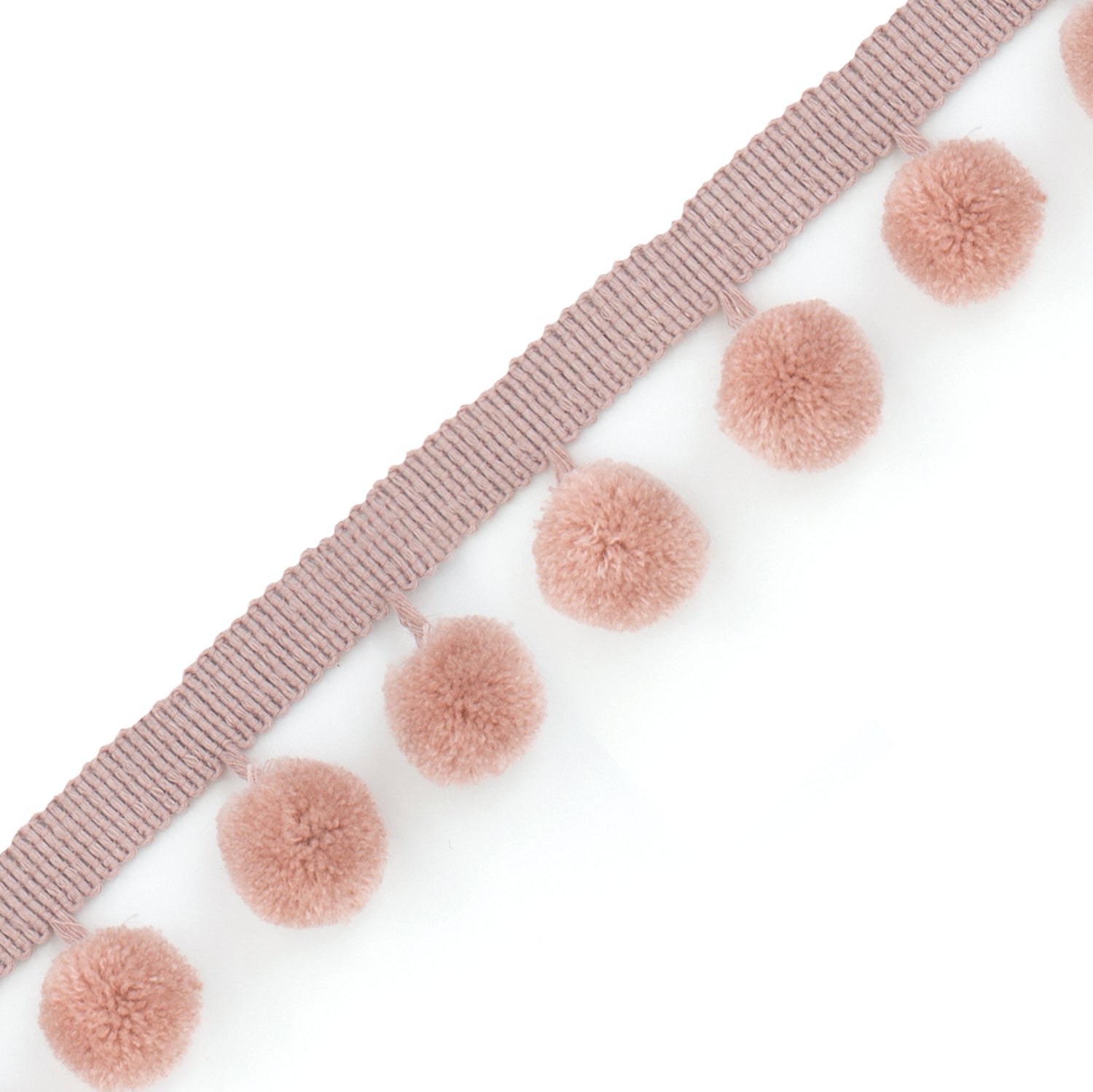 rose pink pom pom curtain and pillow trim 