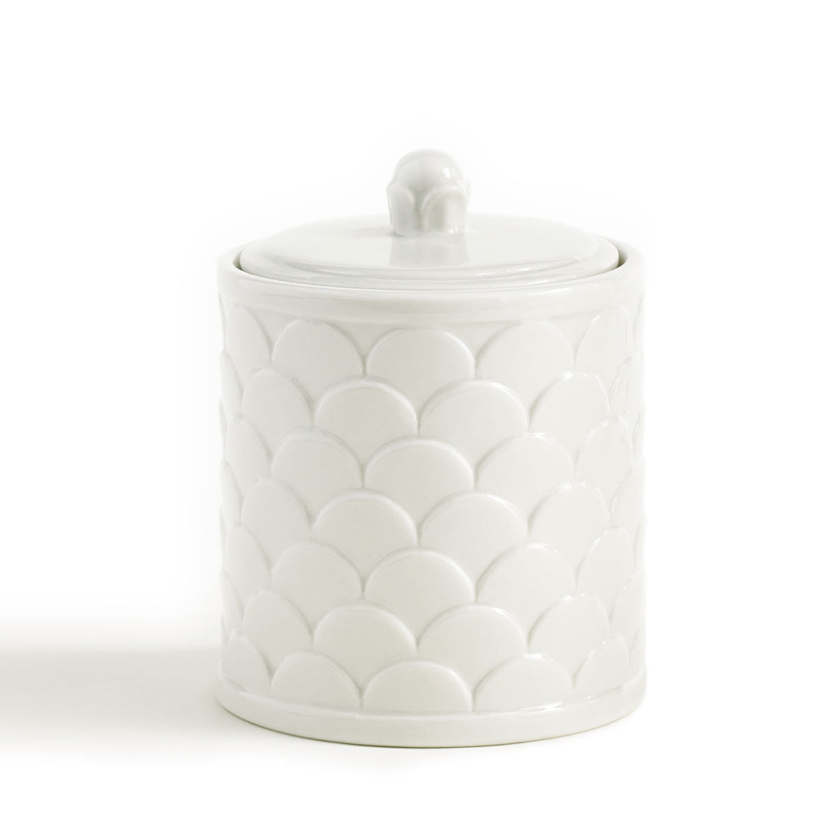 white porcelain scale pattern cotton jar