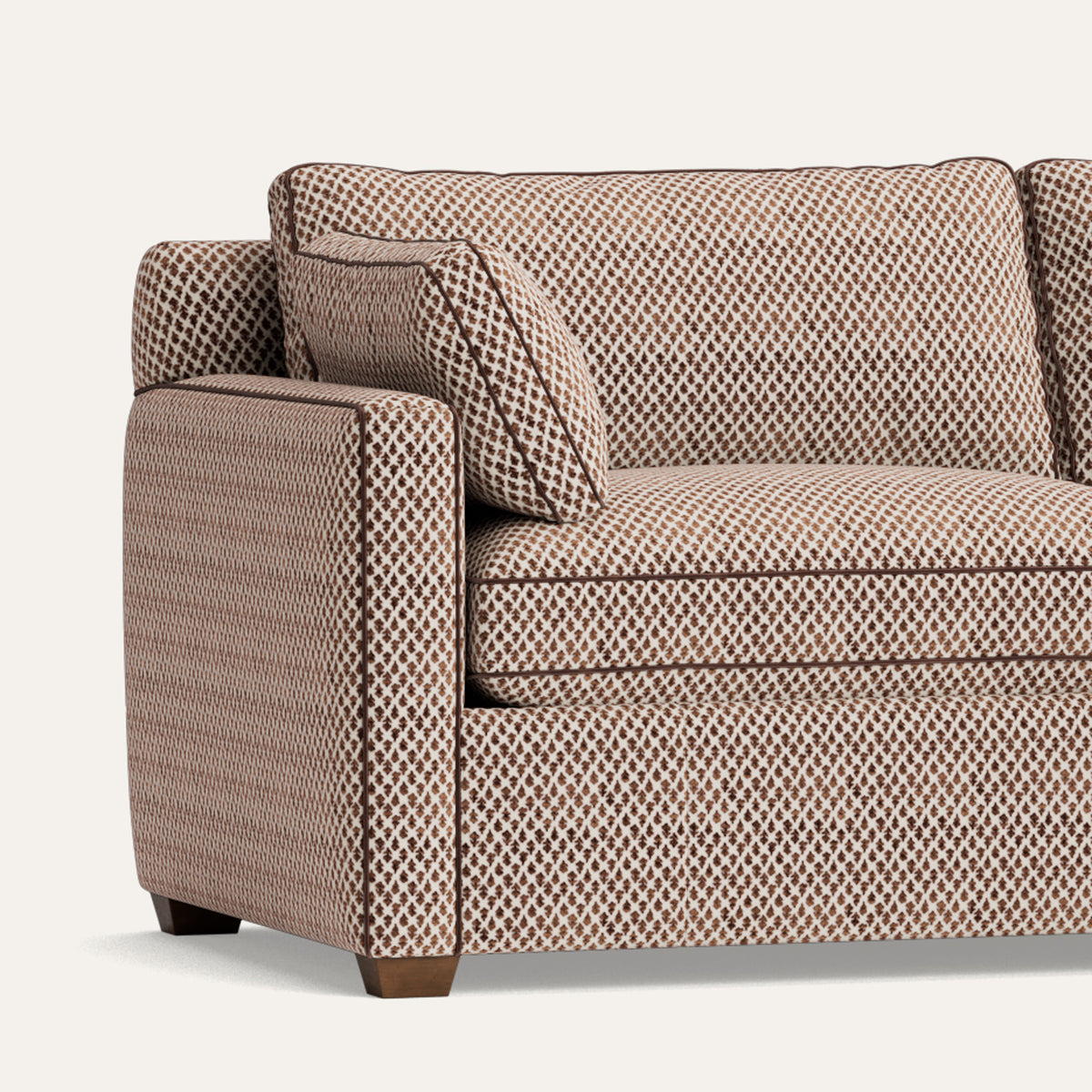 Quinn Chestnut patterned sectional, made to order and manufactured in the USA with short lead times