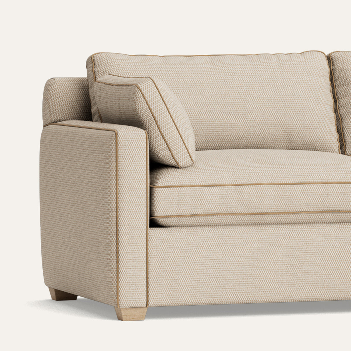 Hadley Sisal sectional with textured upholstery, made to order in the USA with short lead times