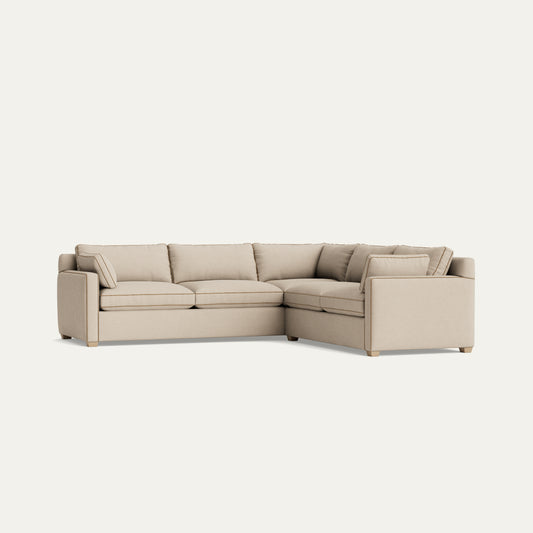 FEATURED: Shown with Cushion / Right Arm / Almond / Camel Velvet Welt